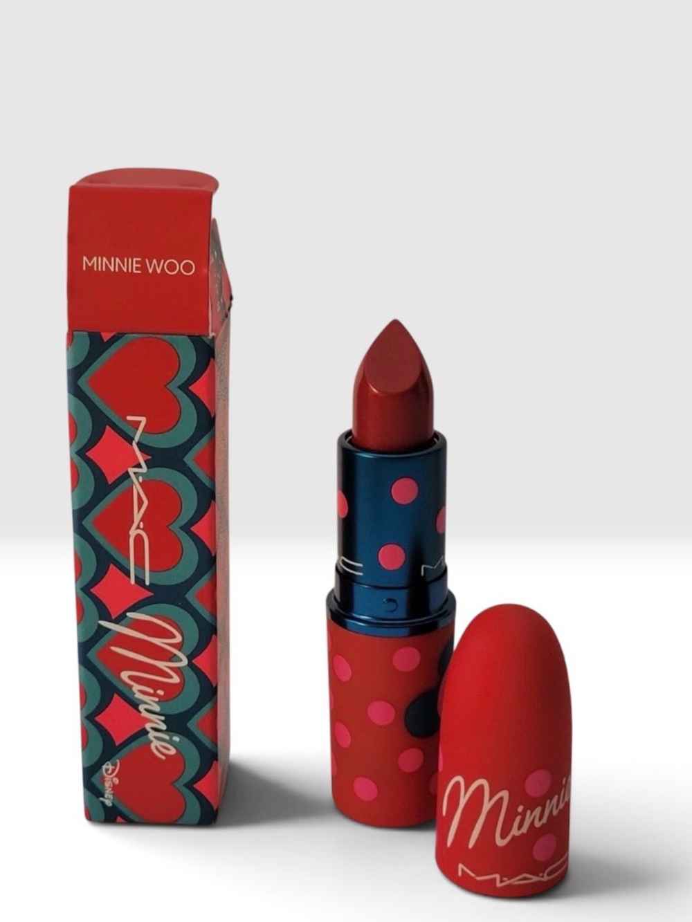 MAC x Disney Minnie & Daisy Lustreglass Sheer-Shine Lipstick in Minnie Woo NIB - Picture 8 of 12